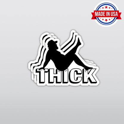 Funny "THICK" Fat Man Sticker - Gift for Men, Blue Collar, & Construction Workers