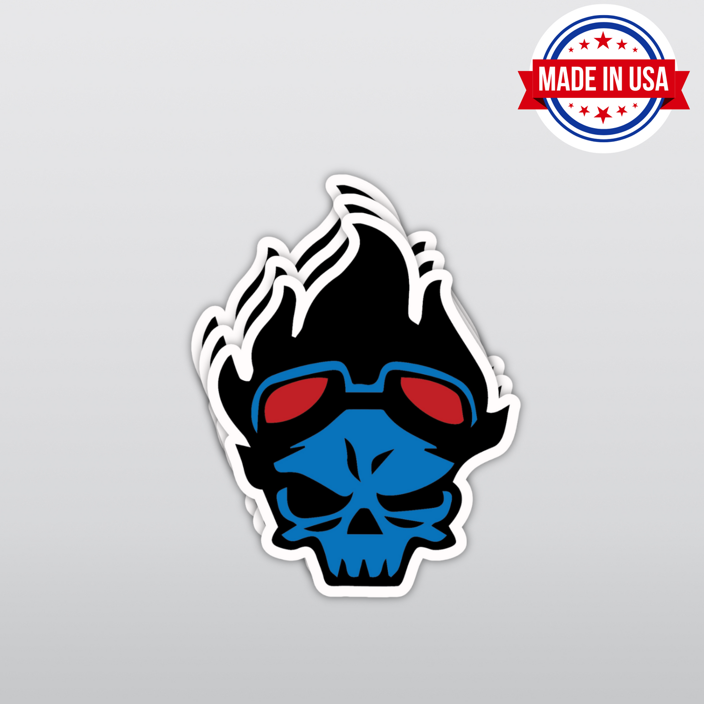 Blue Skull Sticker Meme - Vinyl, Die-cute, Waterproof & Weatherproof Removable Decal