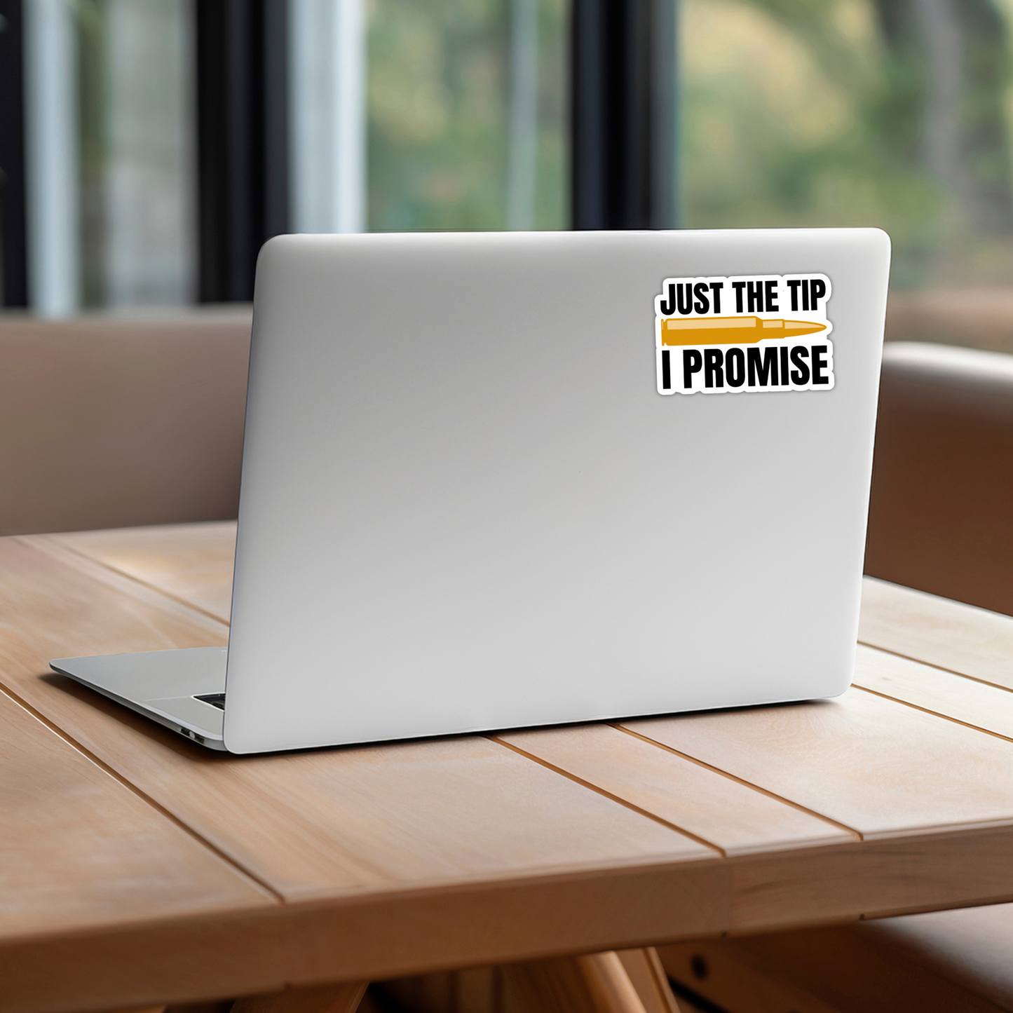 Funny Bullet Sticker "Just the Tip I Promise" Adult Humor Gift for Gun & Ammo Lovers