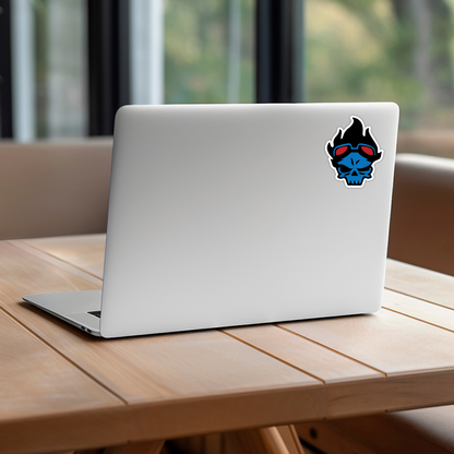 Blue Skull Sticker Meme - Vinyl, Die-cute, Waterproof & Weatherproof Removable Decal