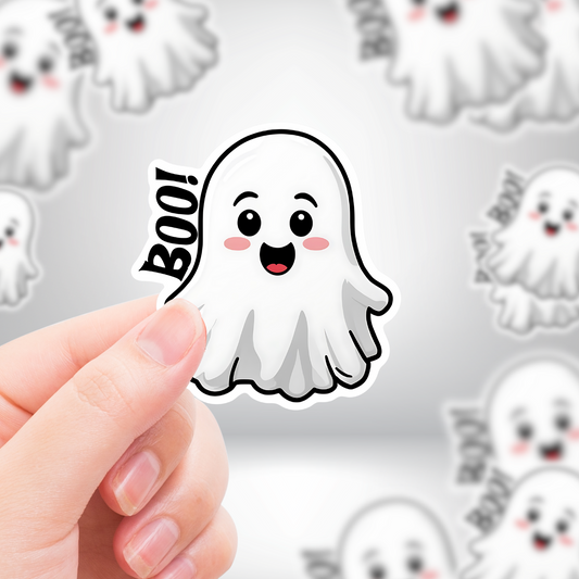 Cute Halloween Sticker "BOO!" Ghost