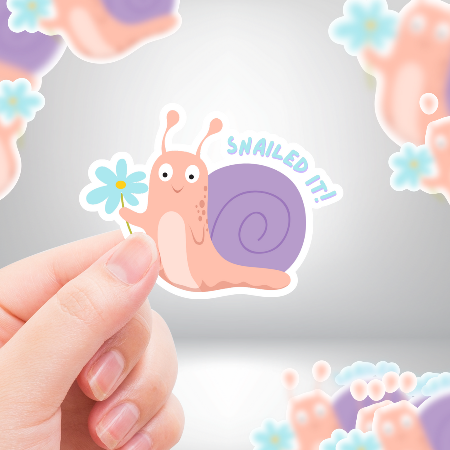 "Snailed It" Cute Funny Snail Sticker for Mental Health & Motivation