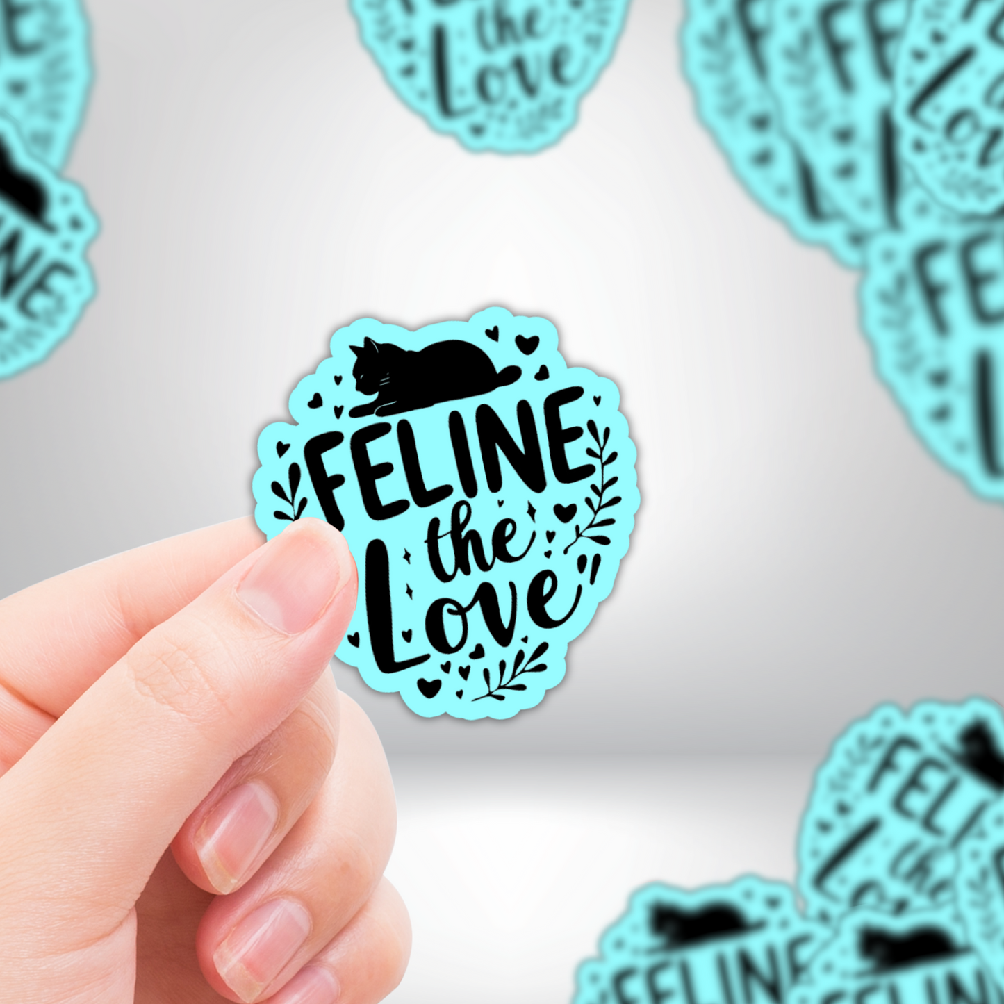 Cat Lover "Feline the Love" Funny Cat Die-Cut Sticker