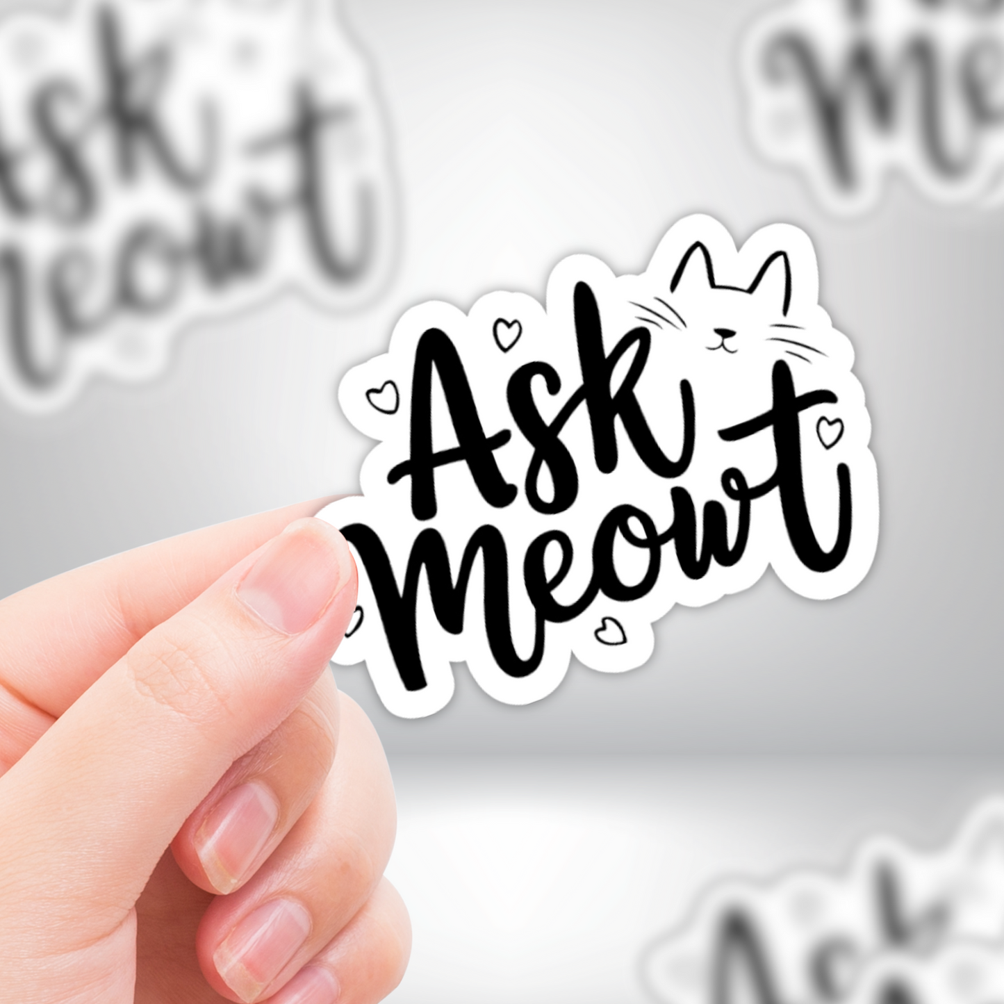 "Ask Meowt" Funny Cat Sticker Quote