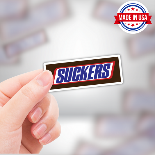 "Suckers" Funny Snickers Meme Adult Sticker