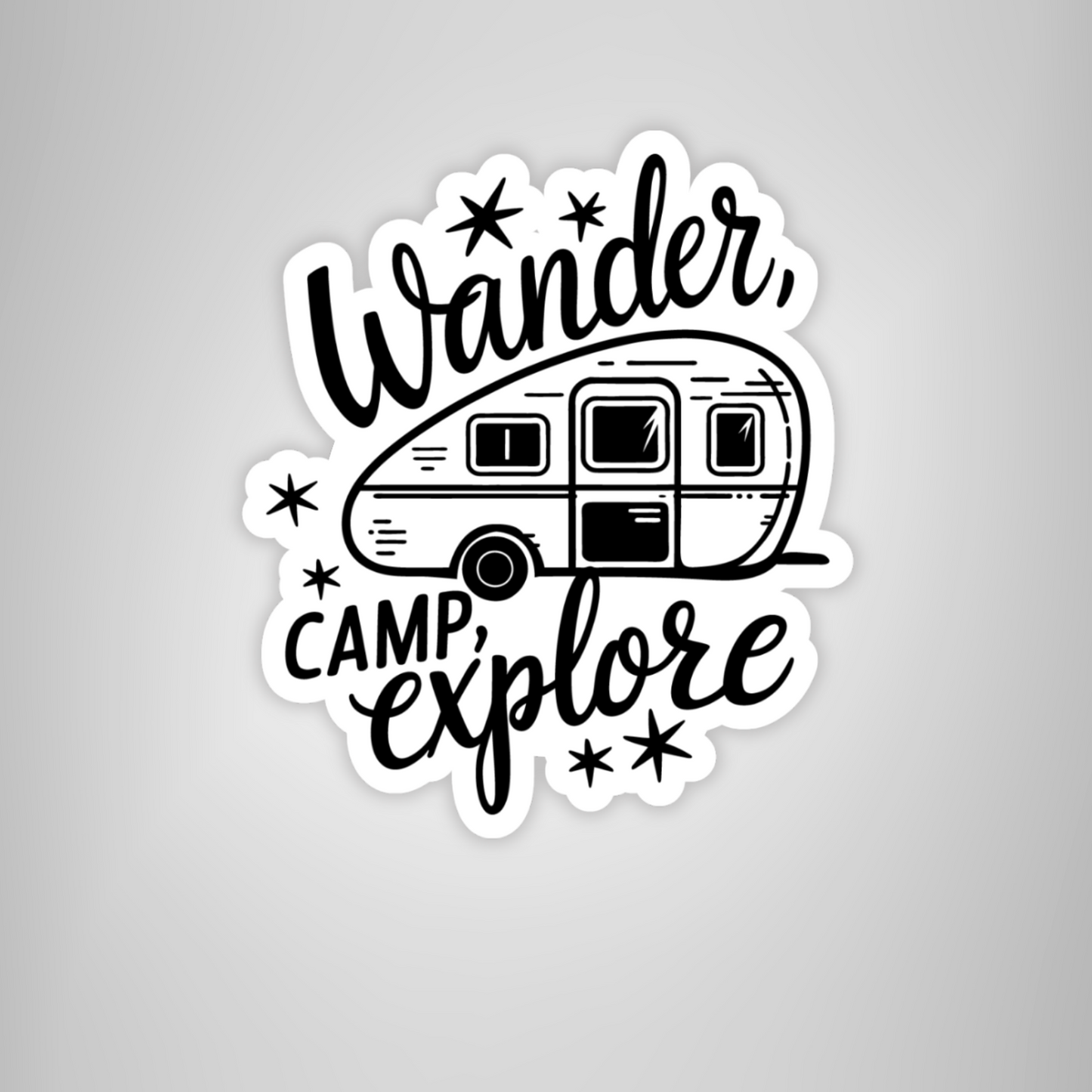 Wander & Explore RV Camper Sticker for Adventure & Outdoor Enthusiasts