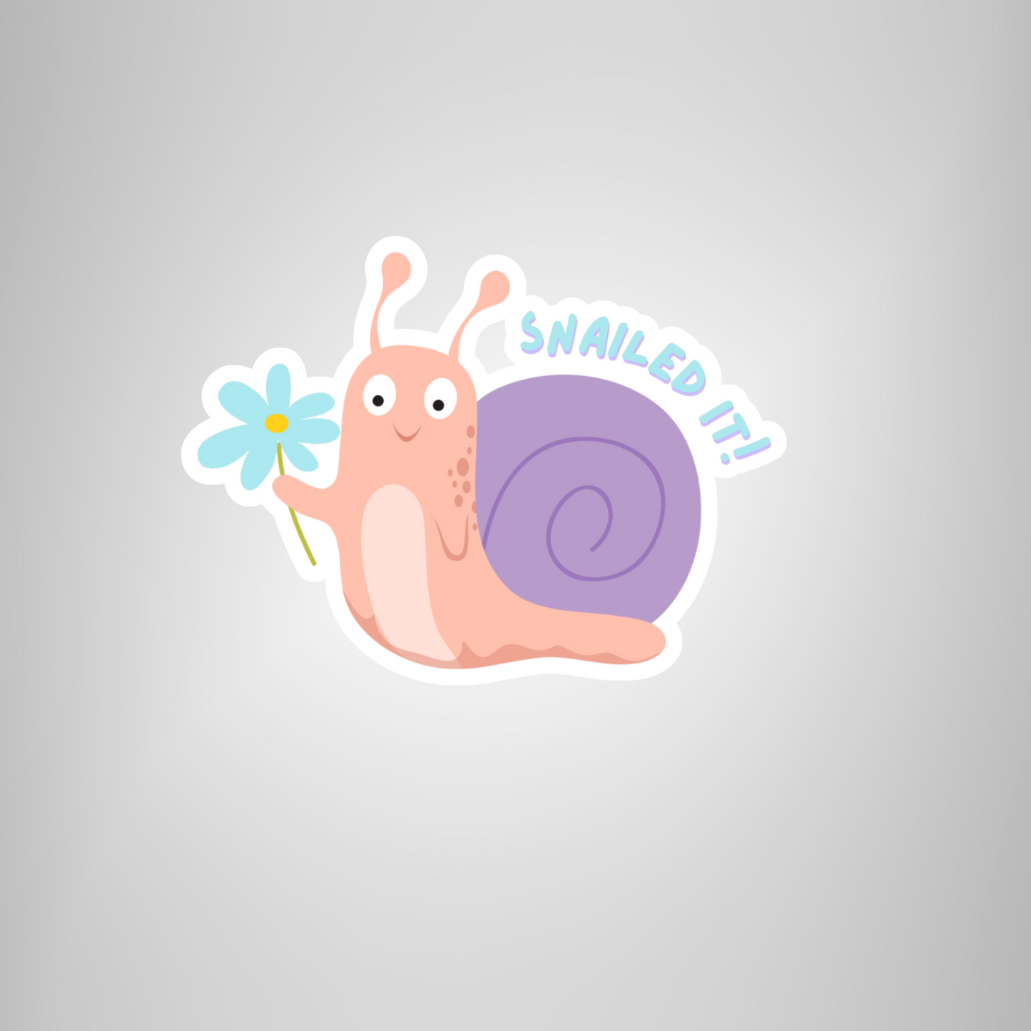 "Snailed It" Cute Funny Snail Sticker for Mental Health & Motivation