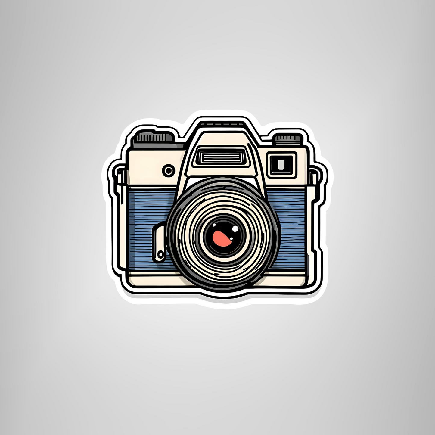 Realistic Camera Cartoon Sticker - For Art & Photographers