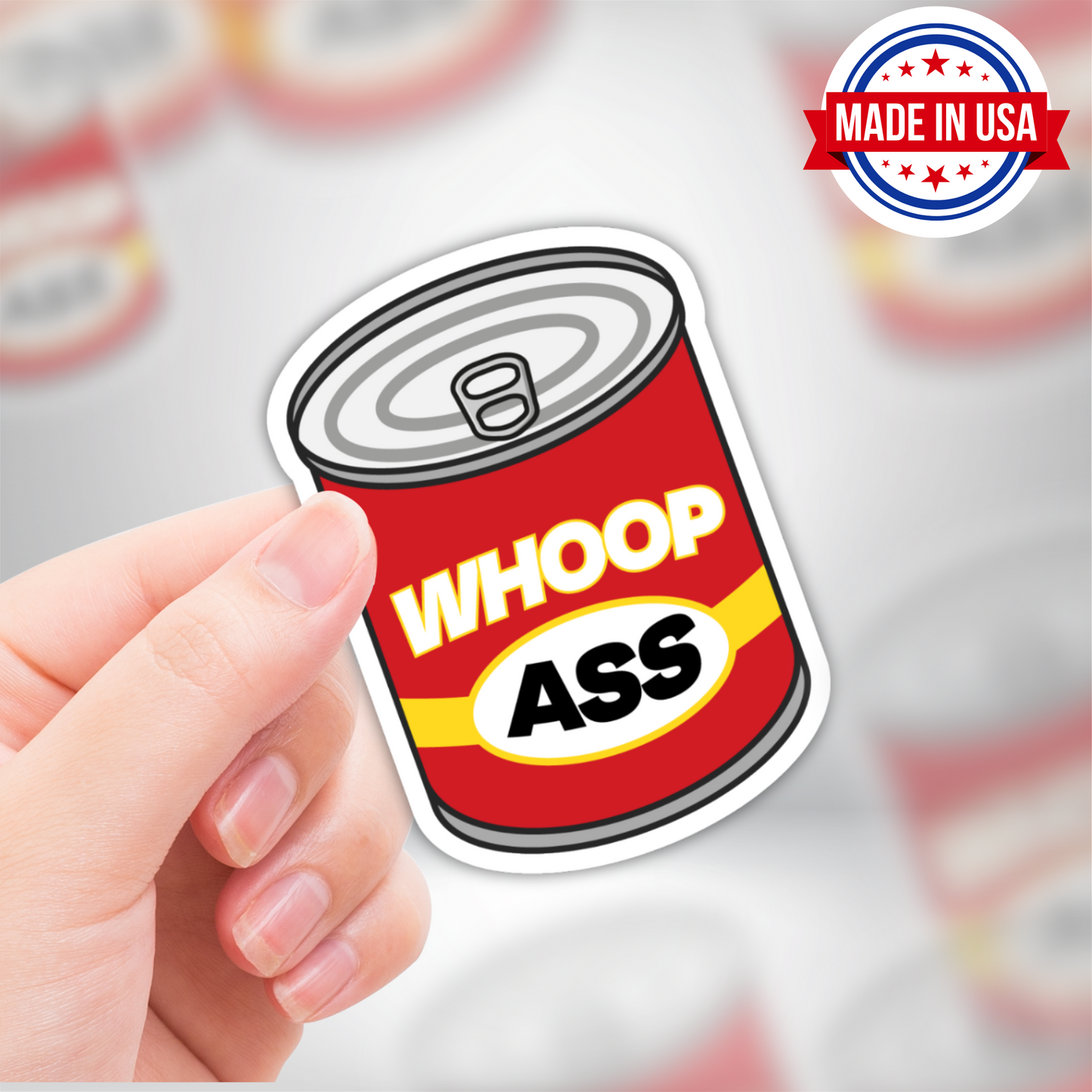 Can of Whoop Ass - Funny Sticker