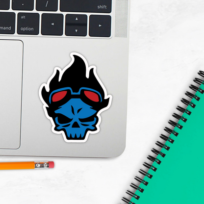 Blue Skull Sticker Meme - Vinyl, Die-cute, Waterproof & Weatherproof Removable Decal